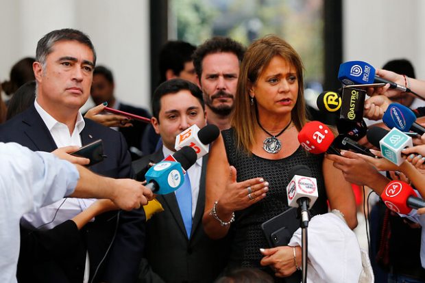 Este lunes la UDI volvió a participar del Comité Político ampliado en el Palacio de La Moneda. Esto, tras el anuncio de un "congelamiento" en su relación con Chile Vamos, el que fue dejado atrás luego del Congreso del partido este fin de semana. Foto: ATON.