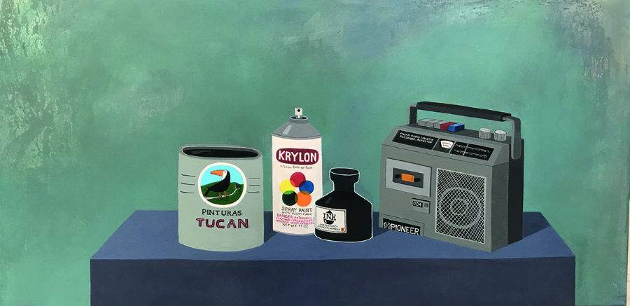 "Bodegón con radio", de José Benmayor. Imagen: Ch.Aco. 