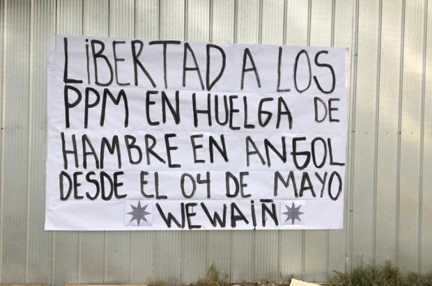 En Angol son ocho los prisioneros movilizados que cumplen 108 días de huelga de hambre, pese a que fueron nueve en un momento, y de estos ocho sólo tres están condenados por algún delito. El resto, los otros cinco, se encuentran en prisión preventiva desde hace más de cinco meses. Foto: Archivo.