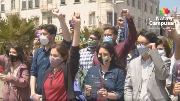 Captura del video promocional del lanzamiento de la campaña de Nathaly Campusano (CS) como precandidata a gobernadora regional en la región de Valparaíso. Foto: Captura de video.