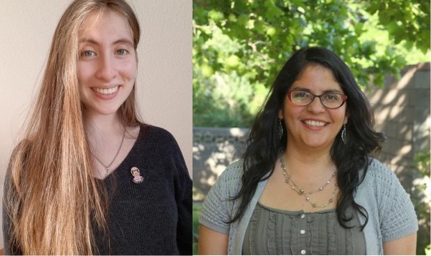Teresa Paneque, Magíster en Astronomía de la Universidad de Chile y Estudiante del Doctorado en el Observatorio Europeo Austral (ESO) y Laura Pérez, astrónoma y académica Departamento de Astronomía de la Universidad de Chile