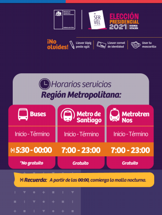 Transporte segunda vuelta presidencial 2021