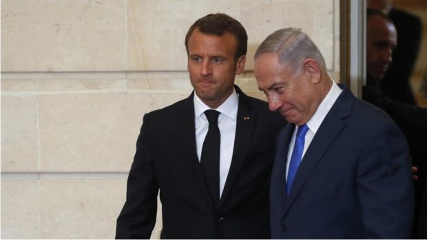 Los mandatarios de Francia e Israel reunidos en el 2023