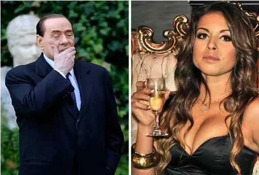El exjefe de Gobierno de Italia, Silvio Berlusconi (i) y Karima El Mahroug, apodada Ruby, en 2014 AFP/Archivos