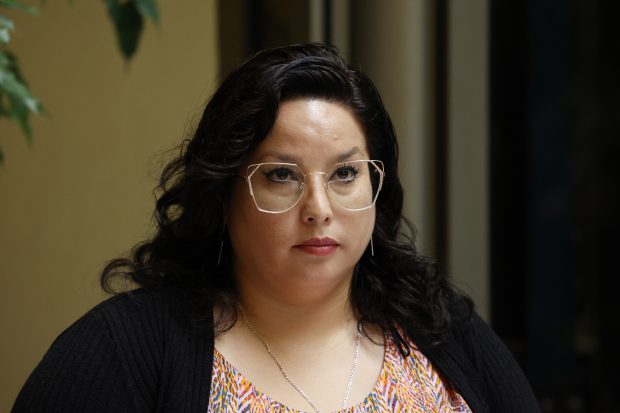 Valparaiso, 8 de marzo de 2023. La diputada Monica Arce ofrece un punto de prensa en la Camara de Diputados. Raul Zamora/Aton Chile