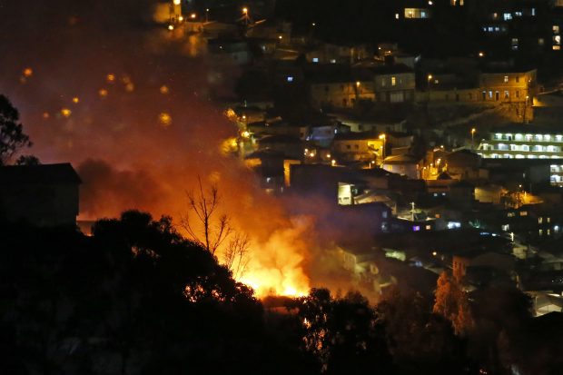 Valparaiso, 13 de marzo de 2024 Incendio en Cerro Cordillera de Valparaiso Sebastian Cisternas/Aton Chile