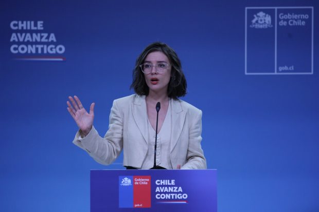 Ministra Camila Vallejo en vocería semanal.