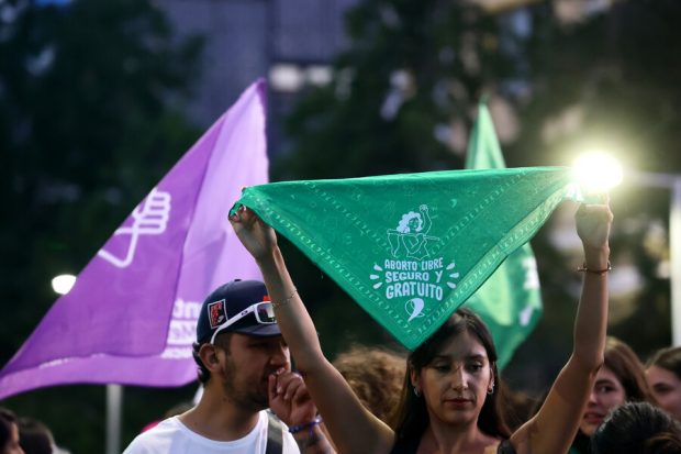 Manifestaciones a favor del aborto en tres causales. Foto: Agencia Aton.