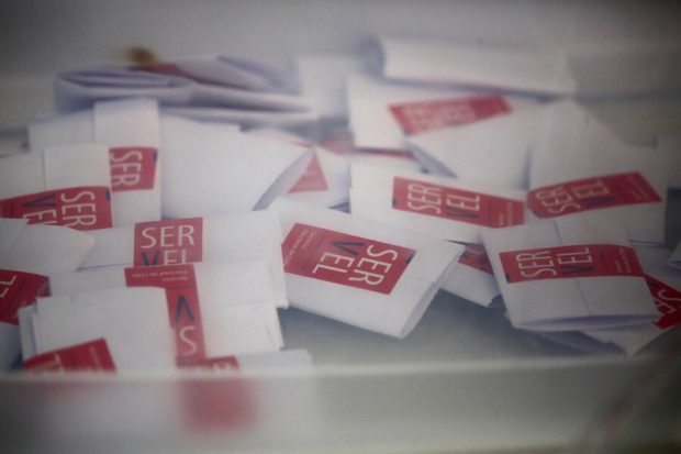 Votos depositados en las urnas.
