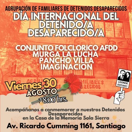 Afiche conmemoración del Día Internacional del Detenido Desaparecido (AFDD)