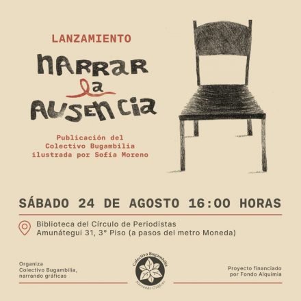 Afiche lanzamiento "Narrar la ausencia"