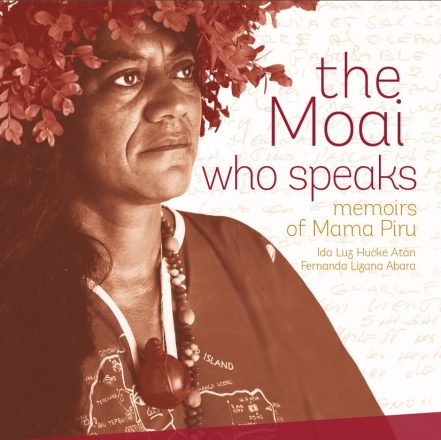 Portada del libro "El moai que habla, memorias de Mama Piru"