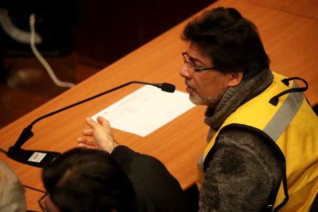 Daniel Jadue durante una audiencia de revisión de cautelares.