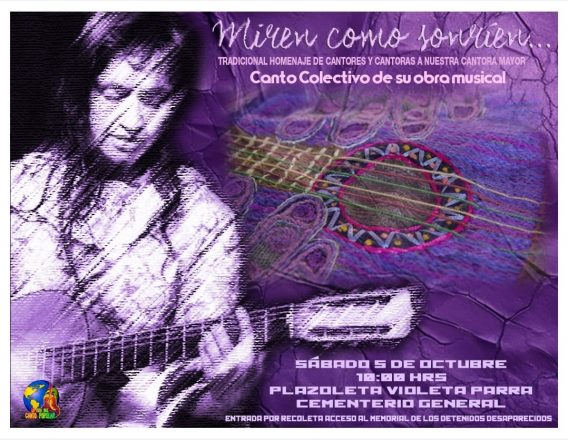 Afiche homenaje 107 años Violeta Parra