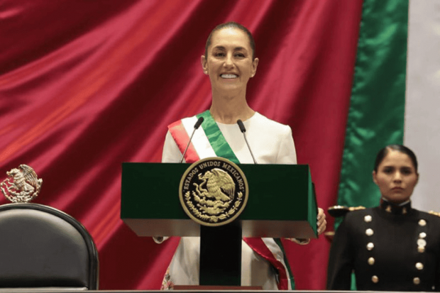 Claudia Sheinbaum en su investidura como presidenta de México.