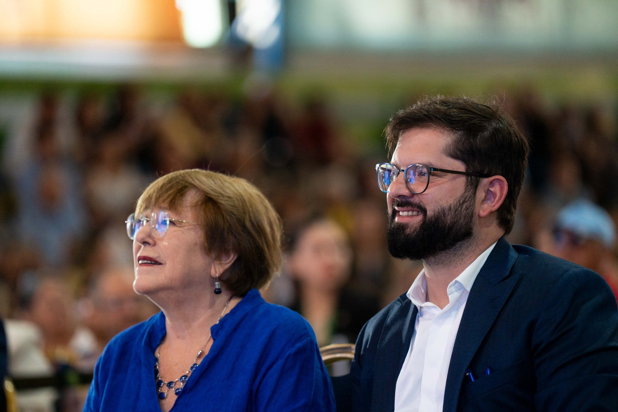 Boric reivindica postulación de Michelle Bachelet a la ONU: "Lo que representa es incómodo para los poderosos" Presidente Gabriel Boric y la expresidenta Michelle Bachelet.