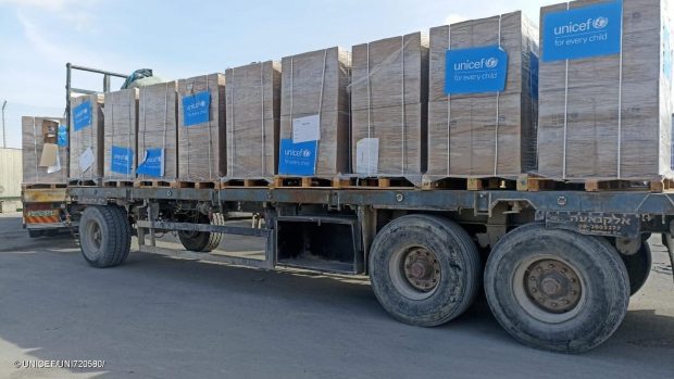 Ayuda humanitaria de la UNICEF en Gaza