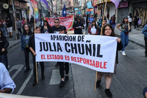 Marcha por la desaparición de Julia Chunil a 3 meses de esta.