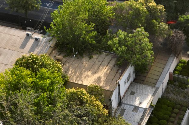 Vista aérea de la casa del ex Presidente Salvador Allende, ubicada en calle Guardia Vieja comuna de Providencia.