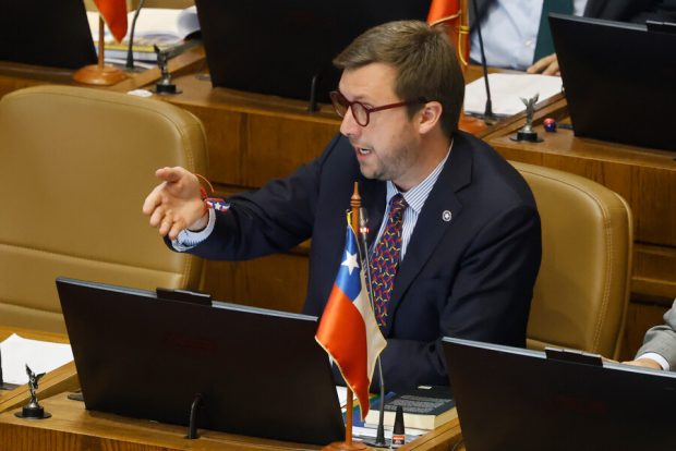 Diputada Luis Sánchez en medio de su intervención en la sala de la Cámara de Diputados