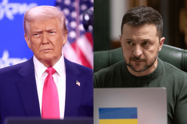 Imágenes una al lado de la otra del Presidente de Estados Unidos, Donald Trump, y el mandatario ucraniano, Volodímir Zelensky.