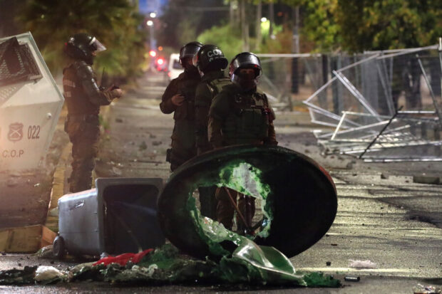 Incidentes a las afueras del Estadio Monumental