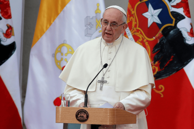 Papa Francisco durante su visita a Chile