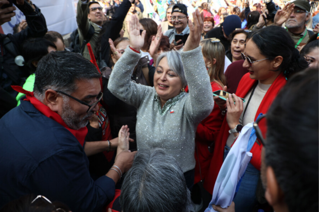 Candidata presidencial Jeannette Jara en la Marcha del Día del Trabajado