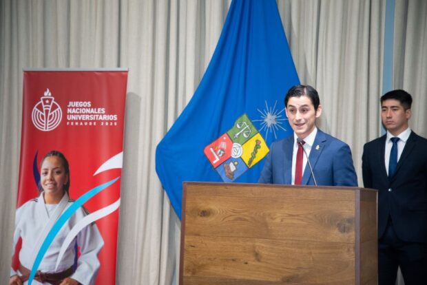 Dylan Padilla, Director de Deportes de la U. de Chile en el lanzamiento oficial de los Juegos Nacionales Universitarios 2025.