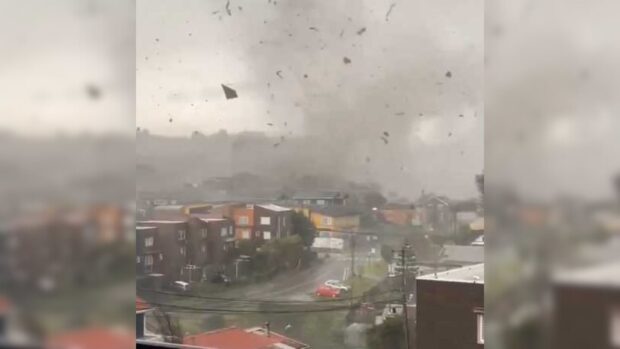 Tornado registrado en Puerto Varas, Región de Los Lagos.