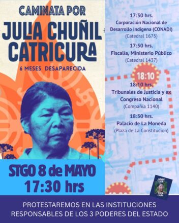 Convocatoria a la caminara por Julia Chuñil