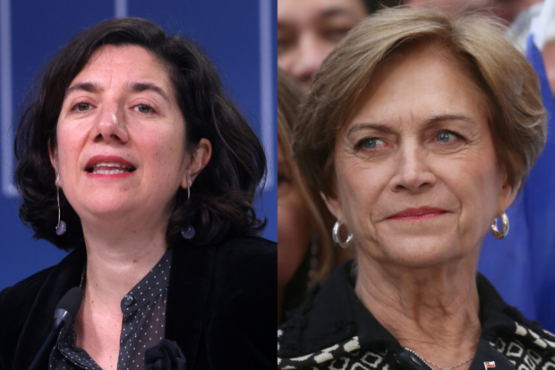 La vocera (s) de Gobierno, Aisén Etcheverry, y la candidata presidencial de Chile Vamos, Evelyn Matthei.