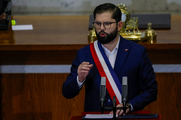 Presidente Boric durante una alocución.