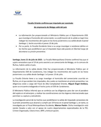 Fiscalía confirmó que el sicario profugo Alberto Carlos Mejía Hernández abandonó el país