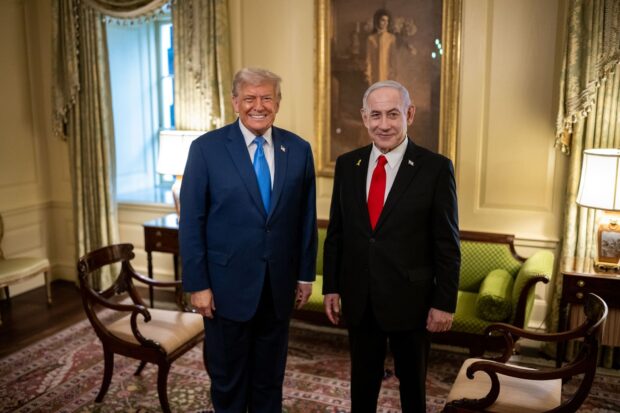 El presidente de los Estados Unidos y el Primer ministro de Israel Benjamin Netanyahu reunidos en la Casa Blanca