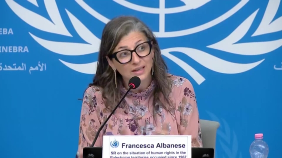 La relatora especial para Palestina de Naciones Unidas, Francesca Albanese