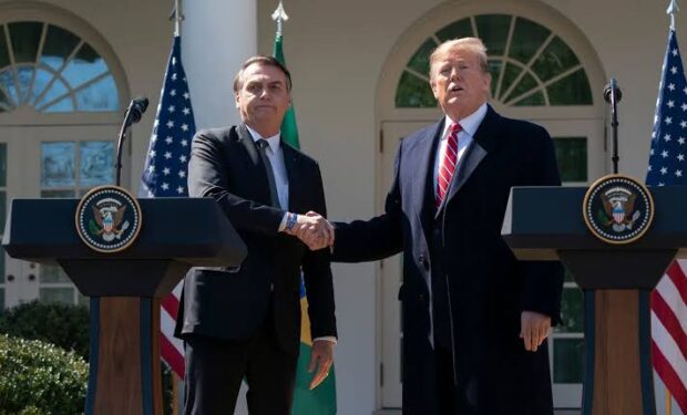 Trump y Bolsonaro juntos en una conferencia de prensa en la Casa Blanca