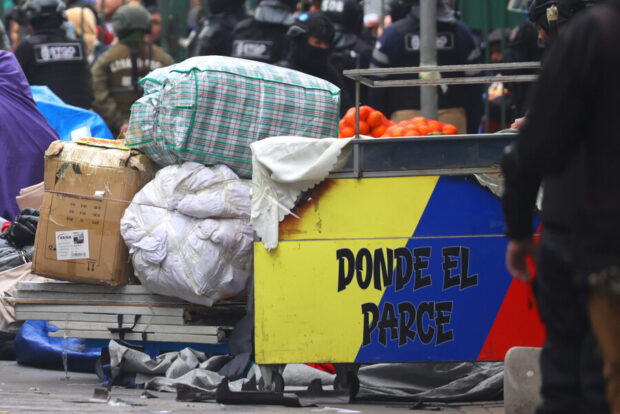 Varios de los escombros retirados en el barrio Meiggs en el marco del más reciente operativo contra el comercio informal