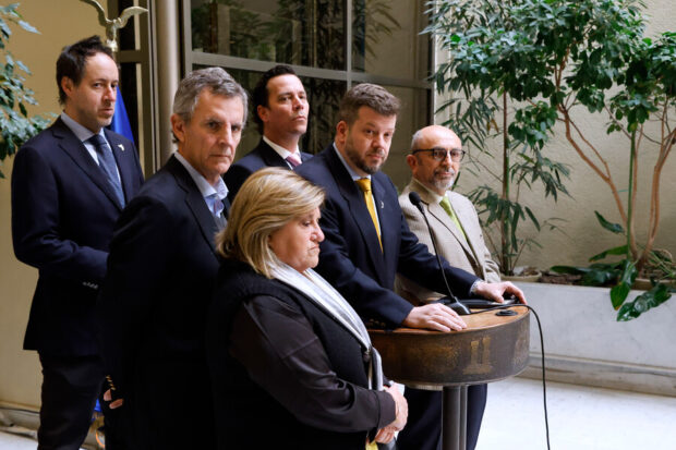 Punto de prensa de diputados del Partido Nacional Libertario.