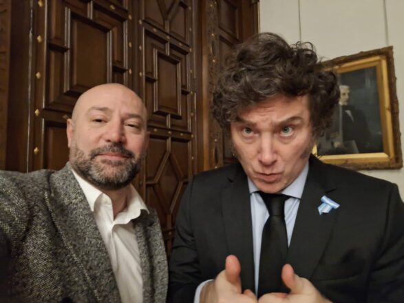 Daniel Spagnuolo y el presidente de Argentina Javier Milei