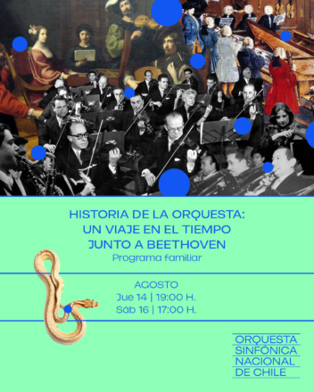 Afiche promocional de “Historia de la orquesta: un viaje en el tiempo junto a Beethoven”.