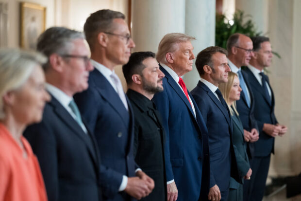 Líderes europeos se reúnen con el presidente de Estados Unidos, Donald Trump. Foto: Casa Blanca.