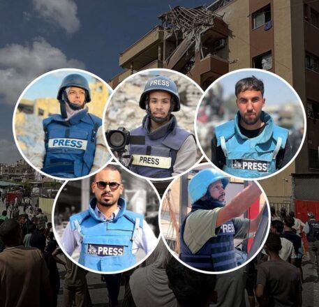 Periodistas y comunicadores palestinos asesinados por un bombardeo israelí en el hospital Nasser