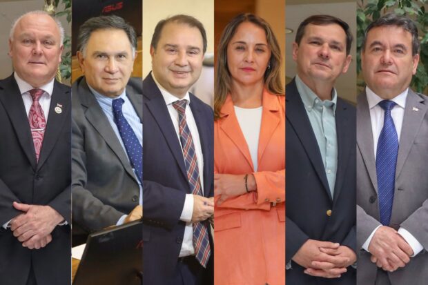 Diputados de Renovación Nacional: Frank Sauerbaum, Carla Morales, Miguel Becker, Jorge Rathgeb, Juan Carlos Beltrán y Miguel Mellado.