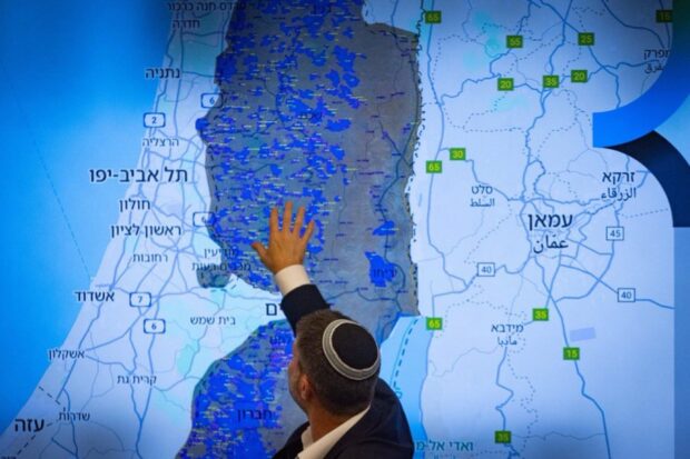 Nuevo mapa del plan de colonización de Cisjordania por parte de Smotrich