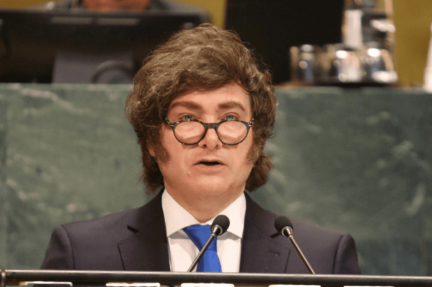 Presidente de Argentina, Javier Milei, durante su alocución en la 80ª Asamblea General de la ONU.