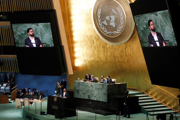 Presidente Boric expone en la Asamblea General de la ONU en 2022. Jonnathan Oyarzun/Aton Chile