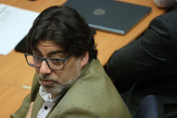 Exalcalde de Recoleta, Daniel Jadue, durante la audiencia de preparación del juicio oral en el 3° Juzgado de Garantía de Santiago.