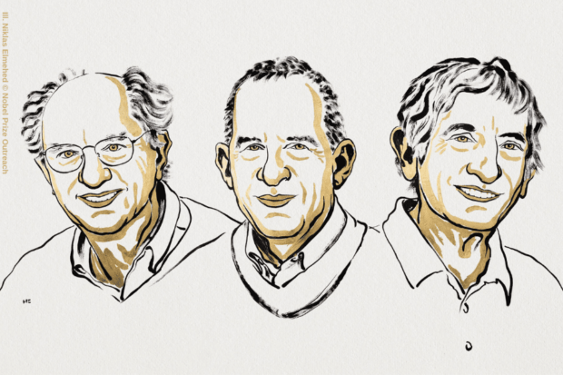 Caricatura de los Premio Nobel de Física