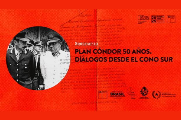 Afiche del seminario "Plan Cóndor 50 años. Diálogos desde el Cono Sur", organizado por el Museo de la Memoria y los DD. HH.